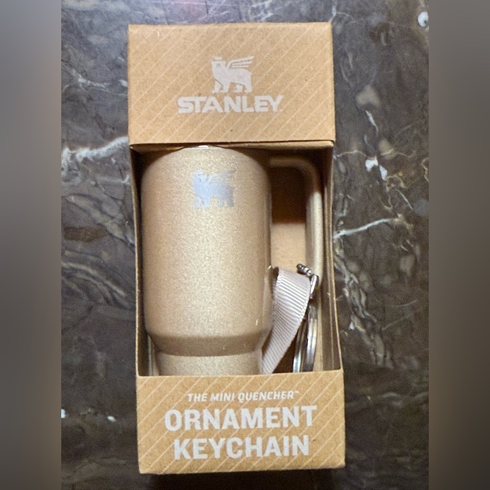 Stanley Metallic Gold Mini Quencher Ornament Keychain